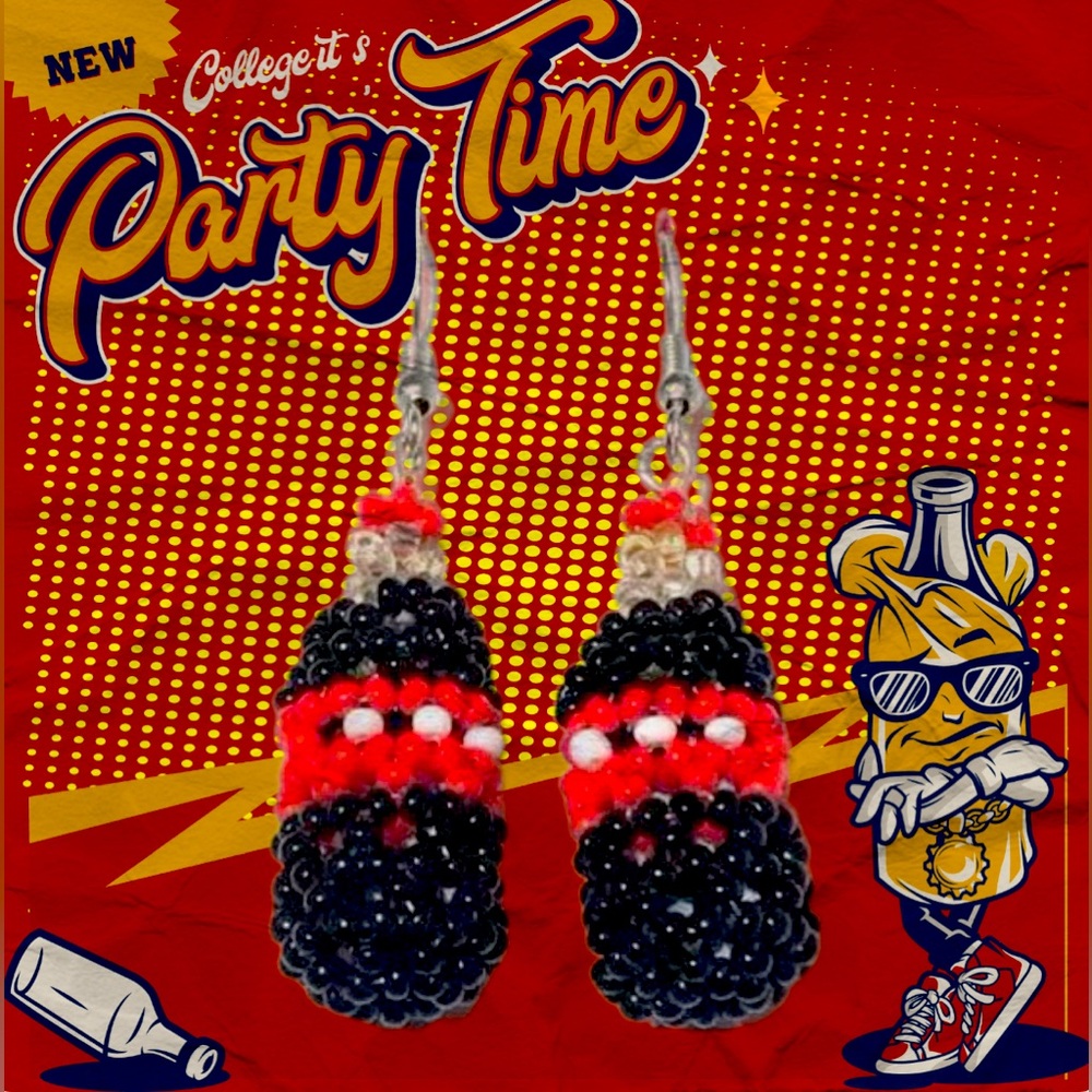 Iced Out & Ready to Pop 3D Coke Bottle Earrings